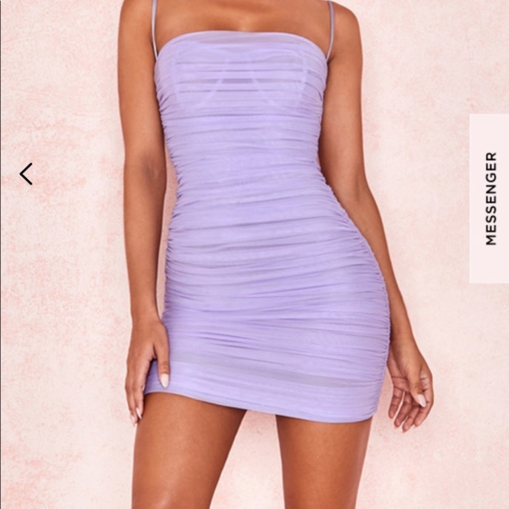 House of CB Mesh “Ella” dress in lavender
